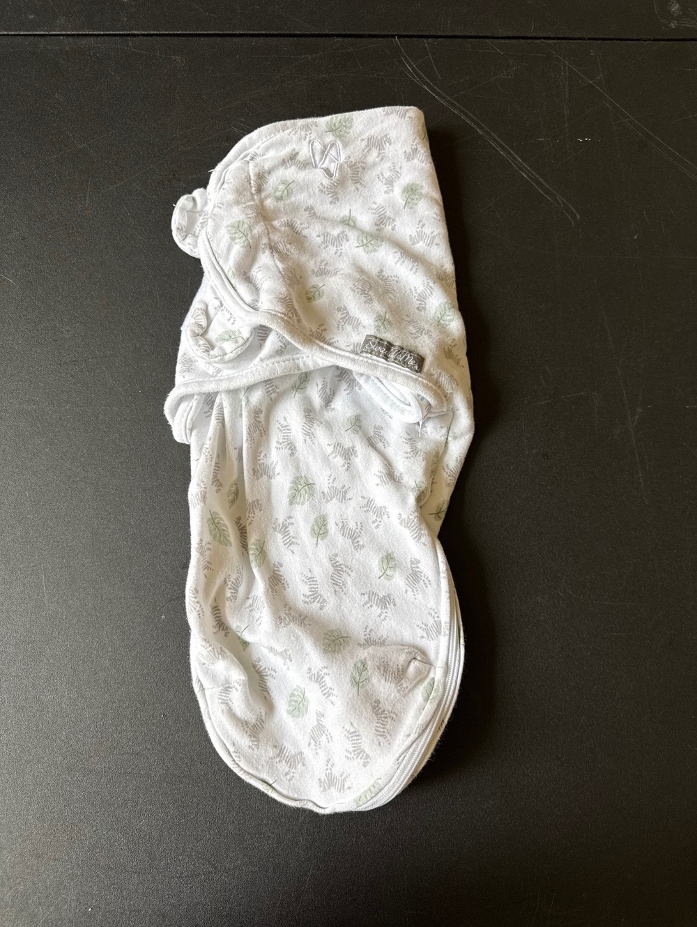 unisex safari zebra and leaf print baby swaddle